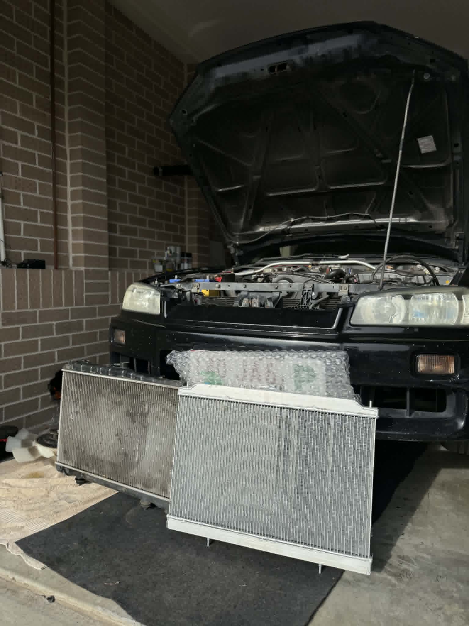 Nissan R33 Skyline radiator replacement with upgraded aluminium radiator — On The Go Garage