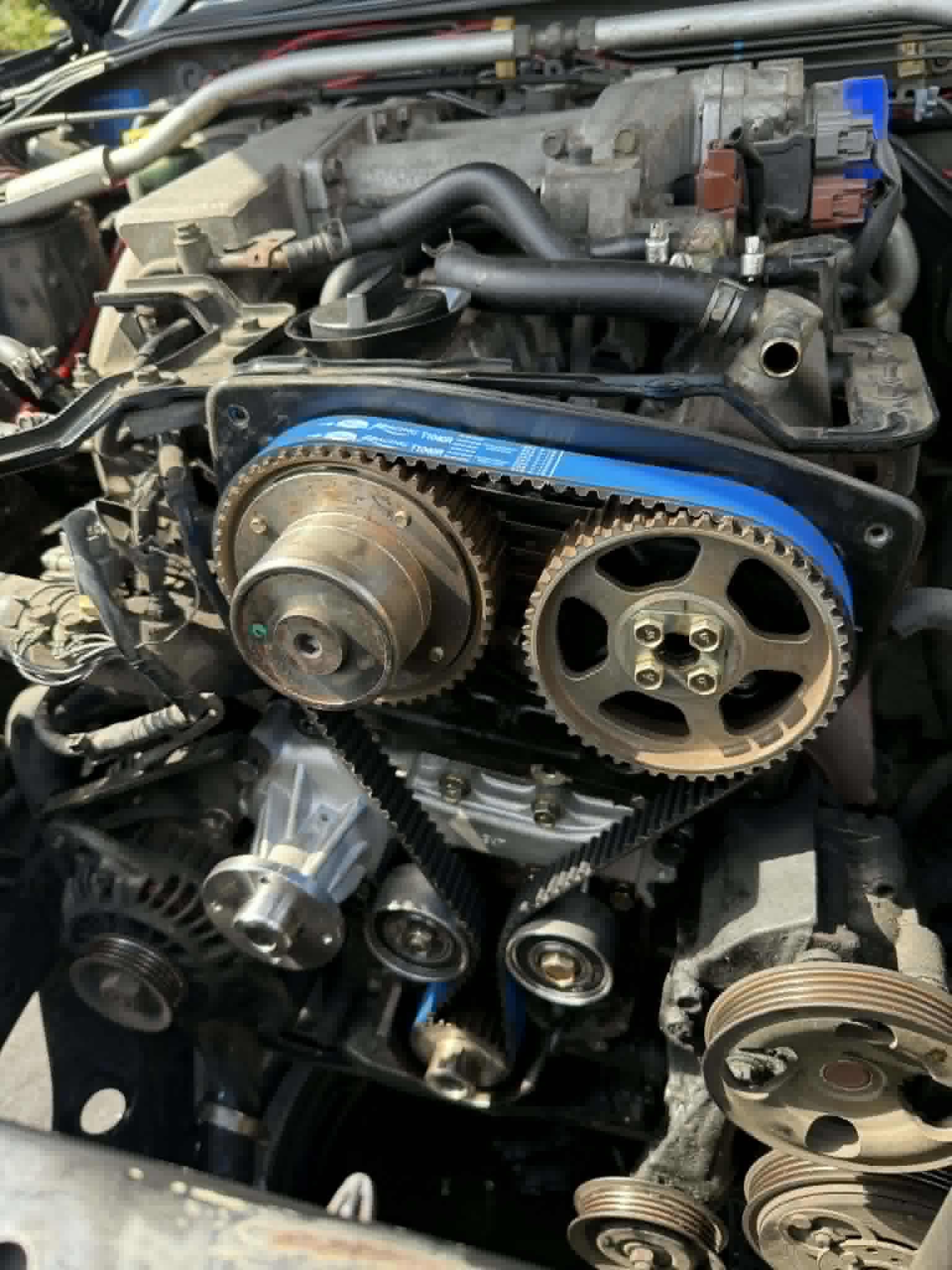 RB25 Nissan timing belt replacement using Gates belt — engine work by On The Go Garage